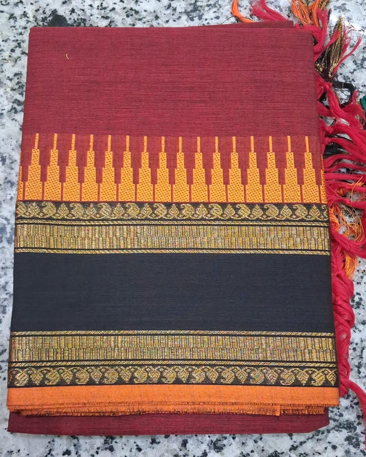 Chettinad Cotton Salwar Suit - Maroon HOTUSM315