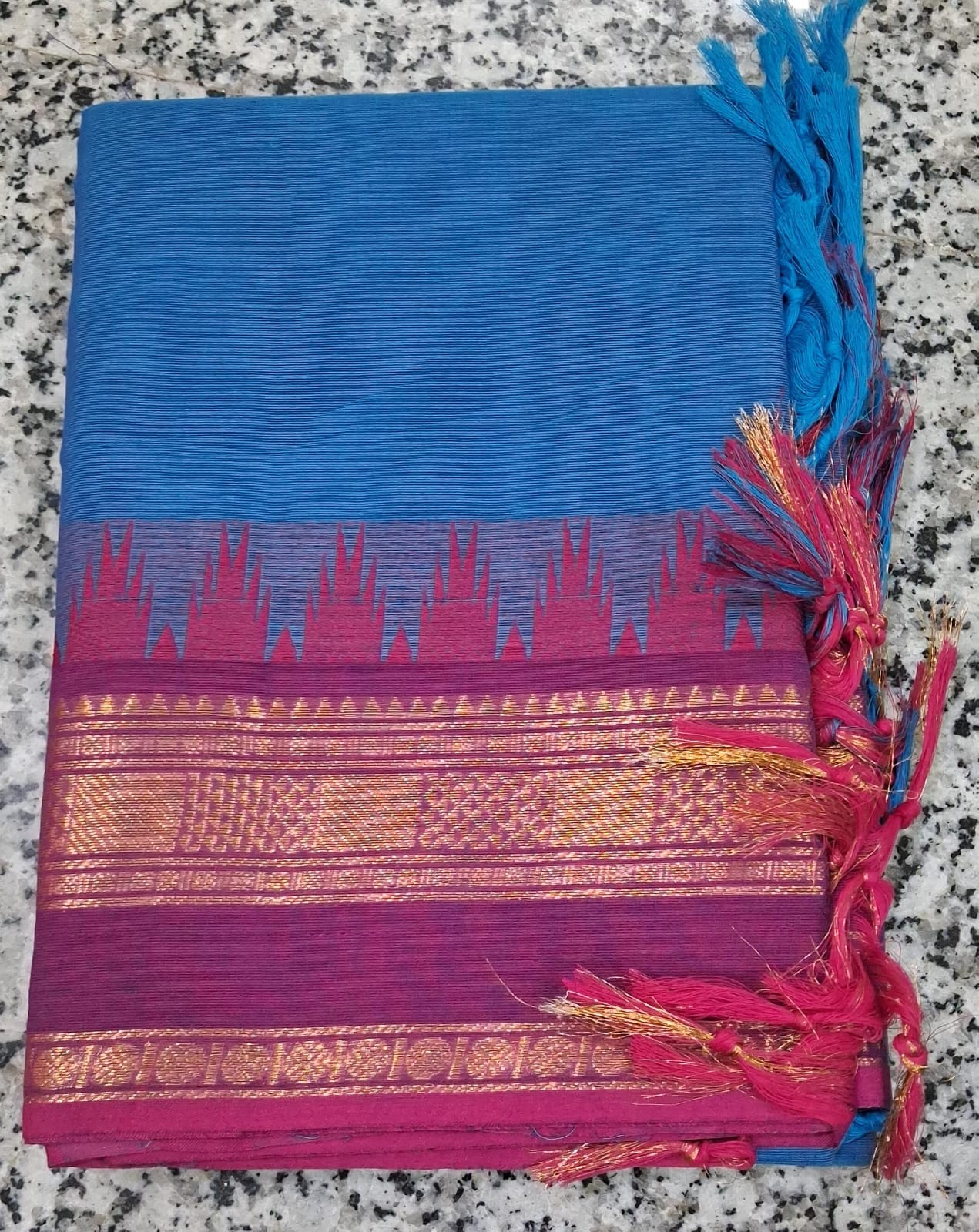 Chettinad Cotton Salwar Suit - Blue HOTUSM316