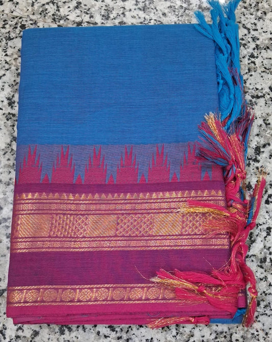 Chettinad Cotton Salwar Suit - Blue HOTUSM316