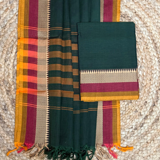 Chettinad Cotton Salwar Suit - Green HOTUSM234