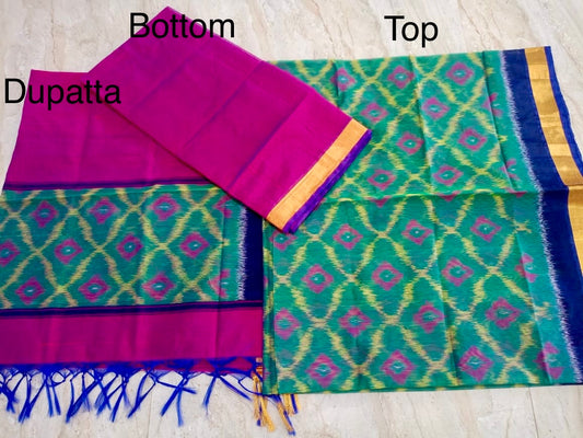 Handloom Kora Cotton Dress Material