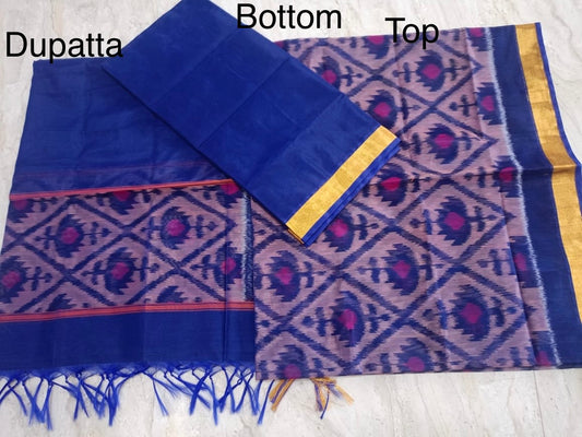 Handloom Kora Cotton Dress Material