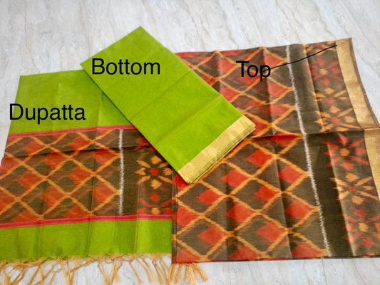 Handloom Kora Cotton Salwar Material