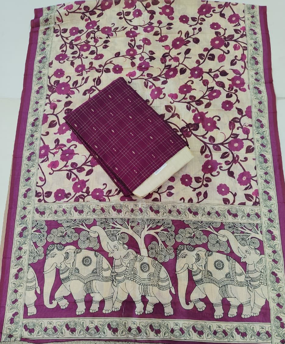 Raw Silk Suit + Kalamkari Tussar Dupatta