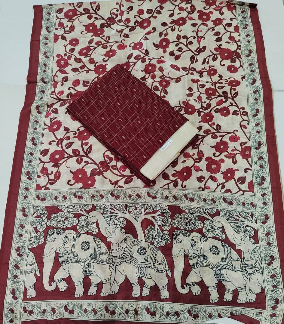 Raw Silk Suit + Kalamkari Tussar Dupatta